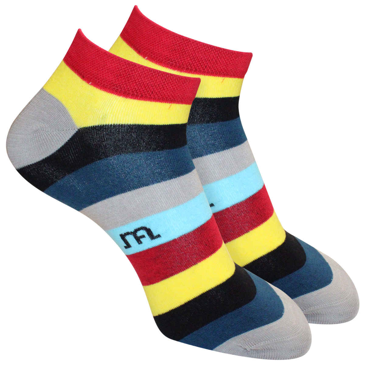 Buy Man Arden Cock-a-Hoop Stripes Designer Ankle Length Socks, World's Finest Cotton, Moisture-Absorbing, Quick Drying Wardrobe Accessory For Men, (1 Pair | Size: Free Size | Color: Multicolor | Length: Ankle) - Purplle