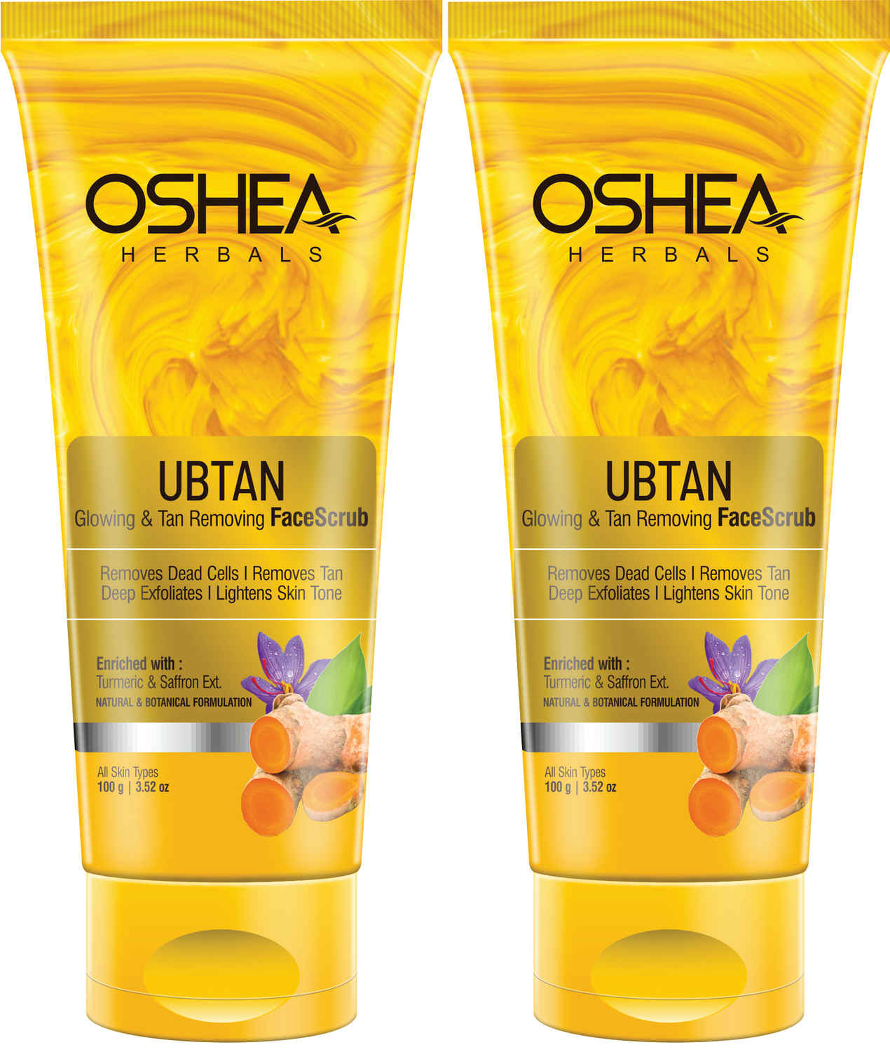 Buy Oshea Herbals UBTAN GLOWING & TAN REMOVING FACE SCRUB 100Grams pack of 2 - Purplle