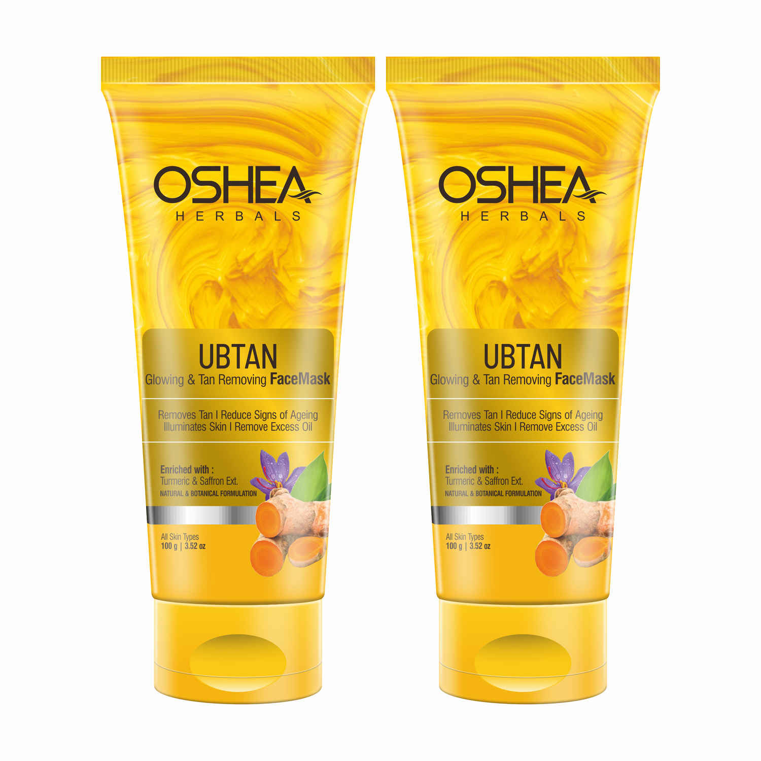 Buy OSHEA HERBALS UBTAN GLOWING & TAN REMOVING FACE MASK(Pack of 2 ) - Purplle