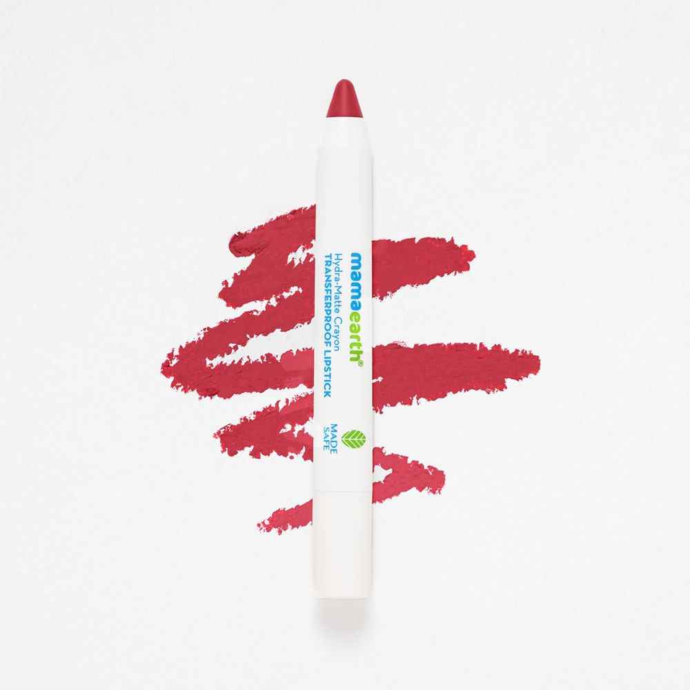 Buy Mamaearth Hydra-Matte Crayon Transferproof Lipstick with Argan Oil - 01 Lychee Pink- 2.4 g - Purplle