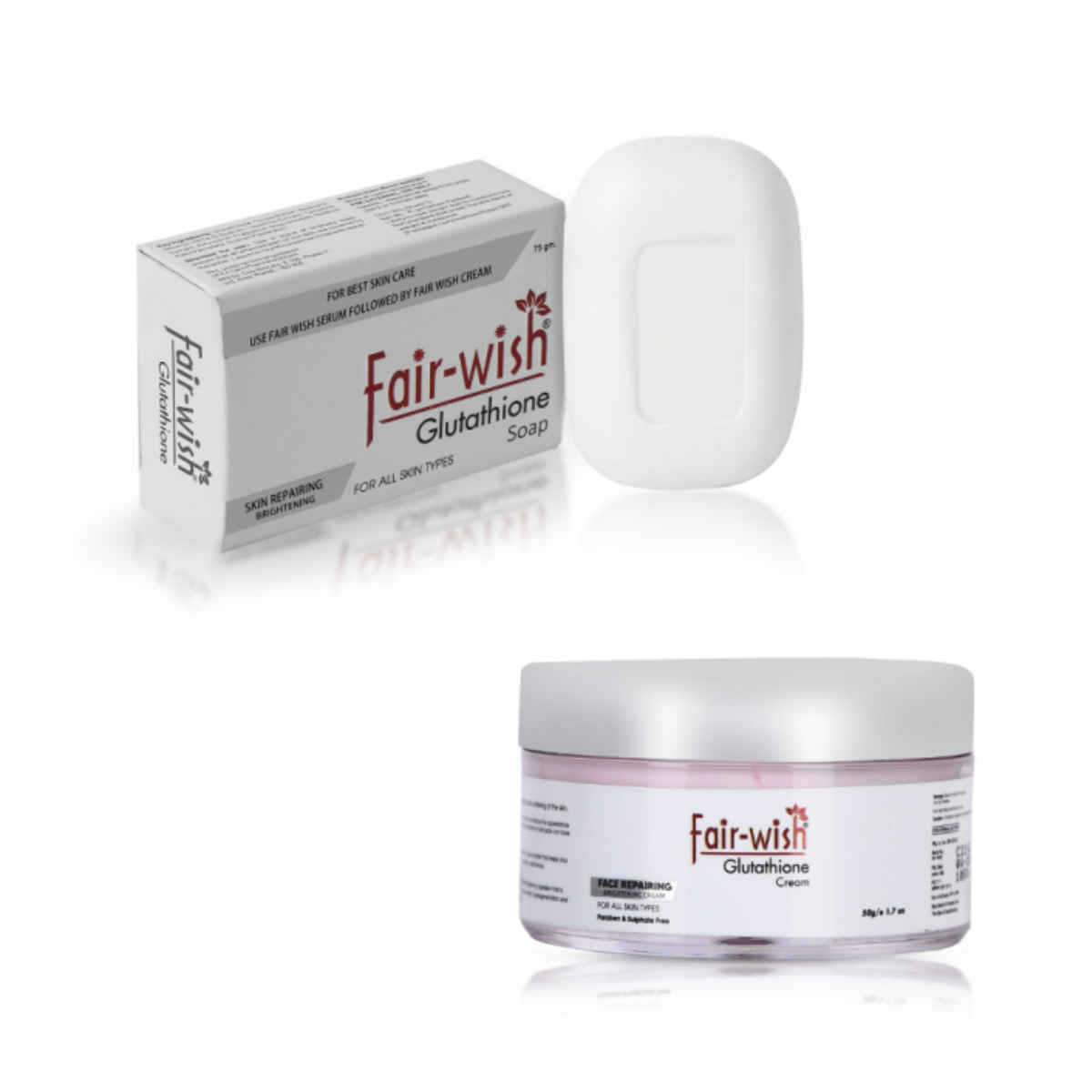 Buy Fair Wish Glutathione cream and Fair wish Glutaṭhione Soap with Aloe Vera , Almond Oil ,Cocoa butter , Olive Oil for Skin Whitening, brightening & lightening For both men & women.- all skin types - Purplle