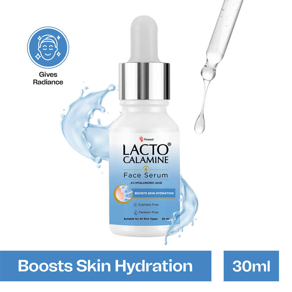 Buy Lacto Calamine 2% Hyaluronic acid face serum, for Boosts skin hydration. Suitable for all skin types. No Parabens, No Sulphates (30 ml) - Purplle