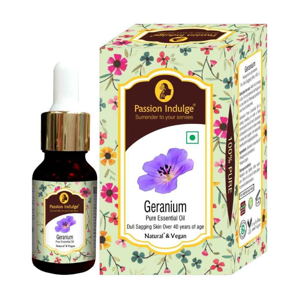 Buy Passion Indulge GERANIUM Essential Oil for skin lightening and skin healer 10 ml - Purplle