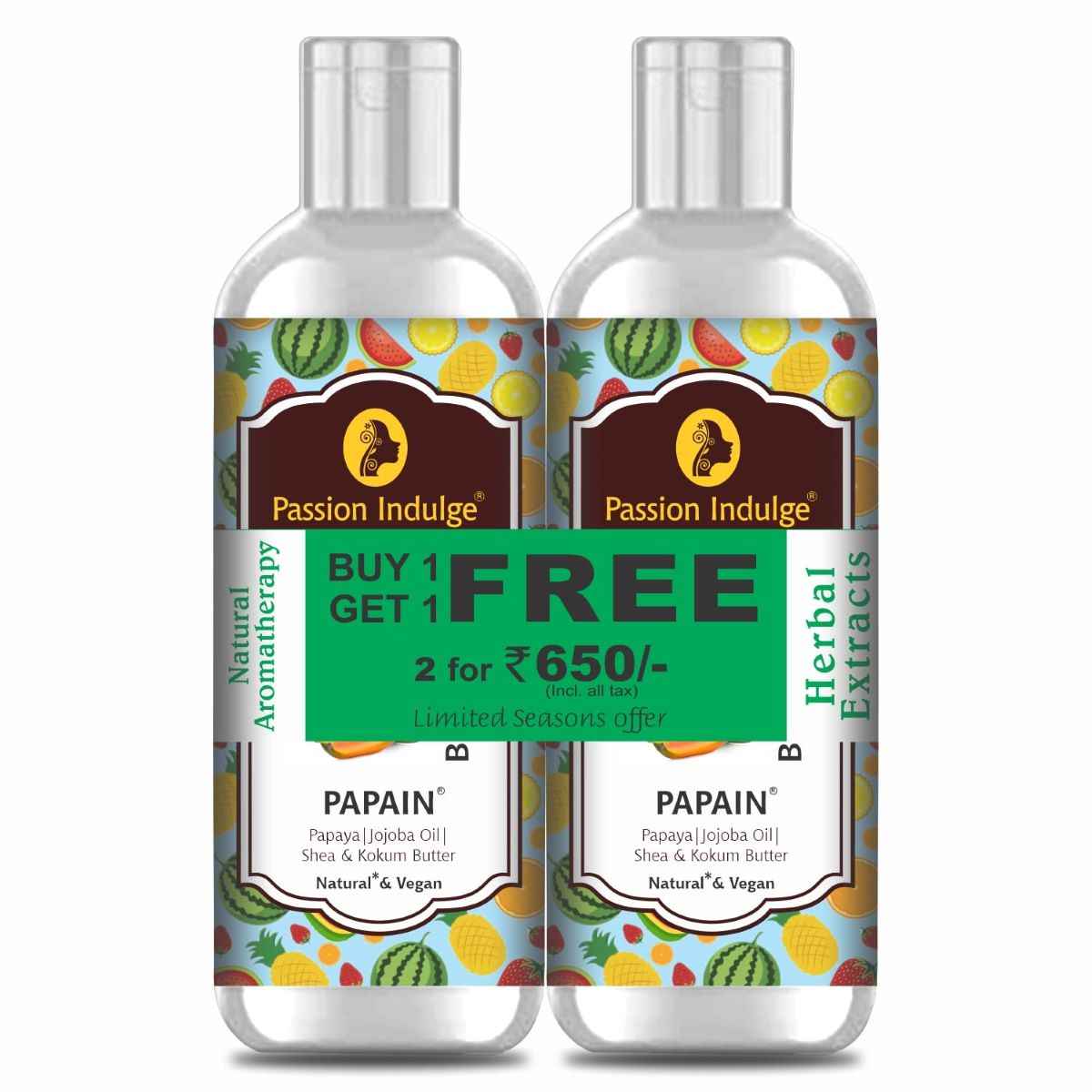 Buy Passion Indulge Papain Body Lotion For soft and supple ( Buy 1 Get 1 Free) - Pack of 2 - Purplle