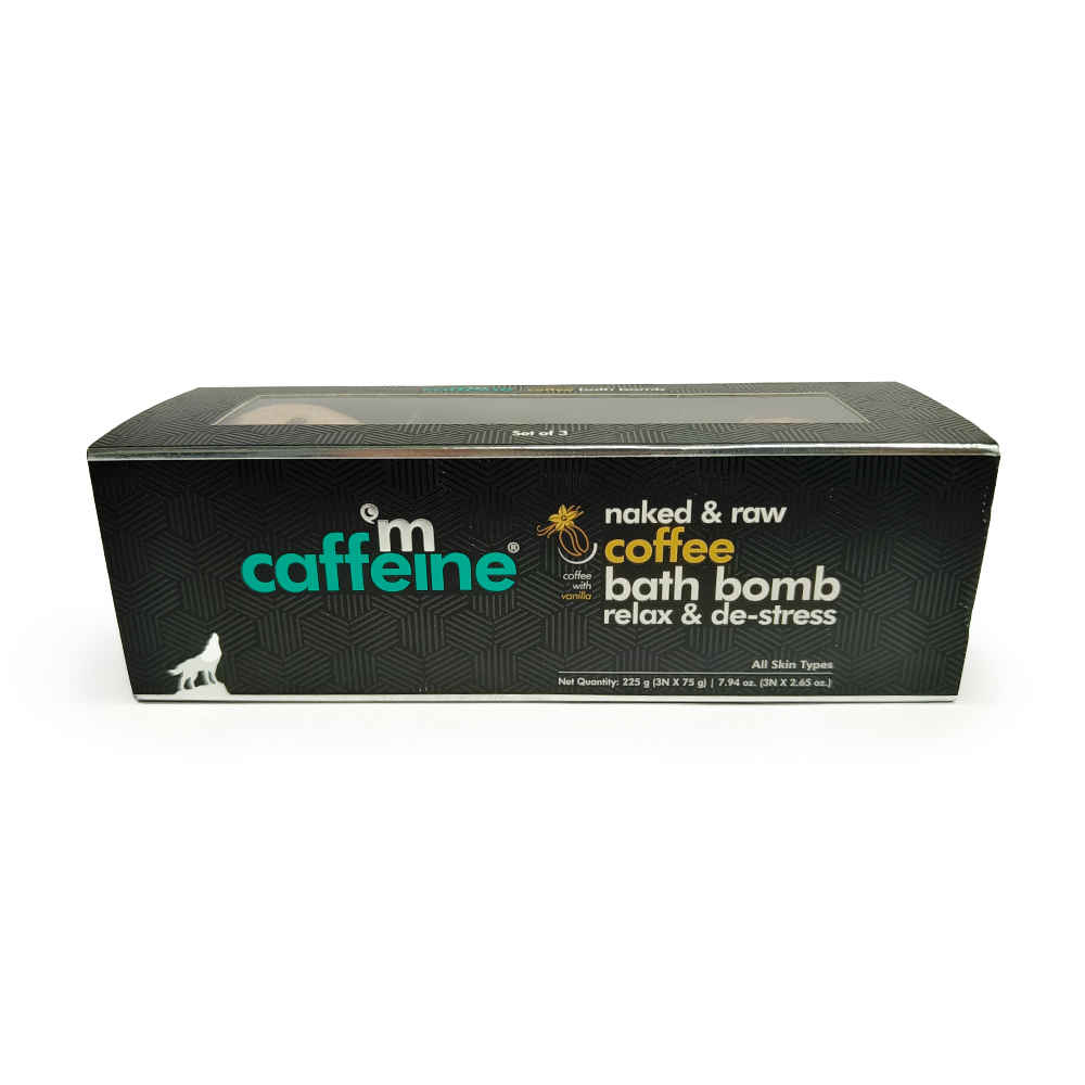 Buy mCaffeine De-stressing Coffee Bath Bombs Set of 3 with Fresh Coffee Aroma - Natural & 100% Vegan - Purplle