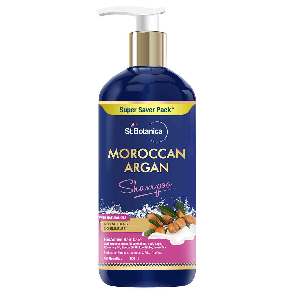Buy St.Botanica Moroccan Argan Hair Shampoo, 600 ml with Moroccan Argan Oil to Nourish Dull & Dry Hair - Purplle