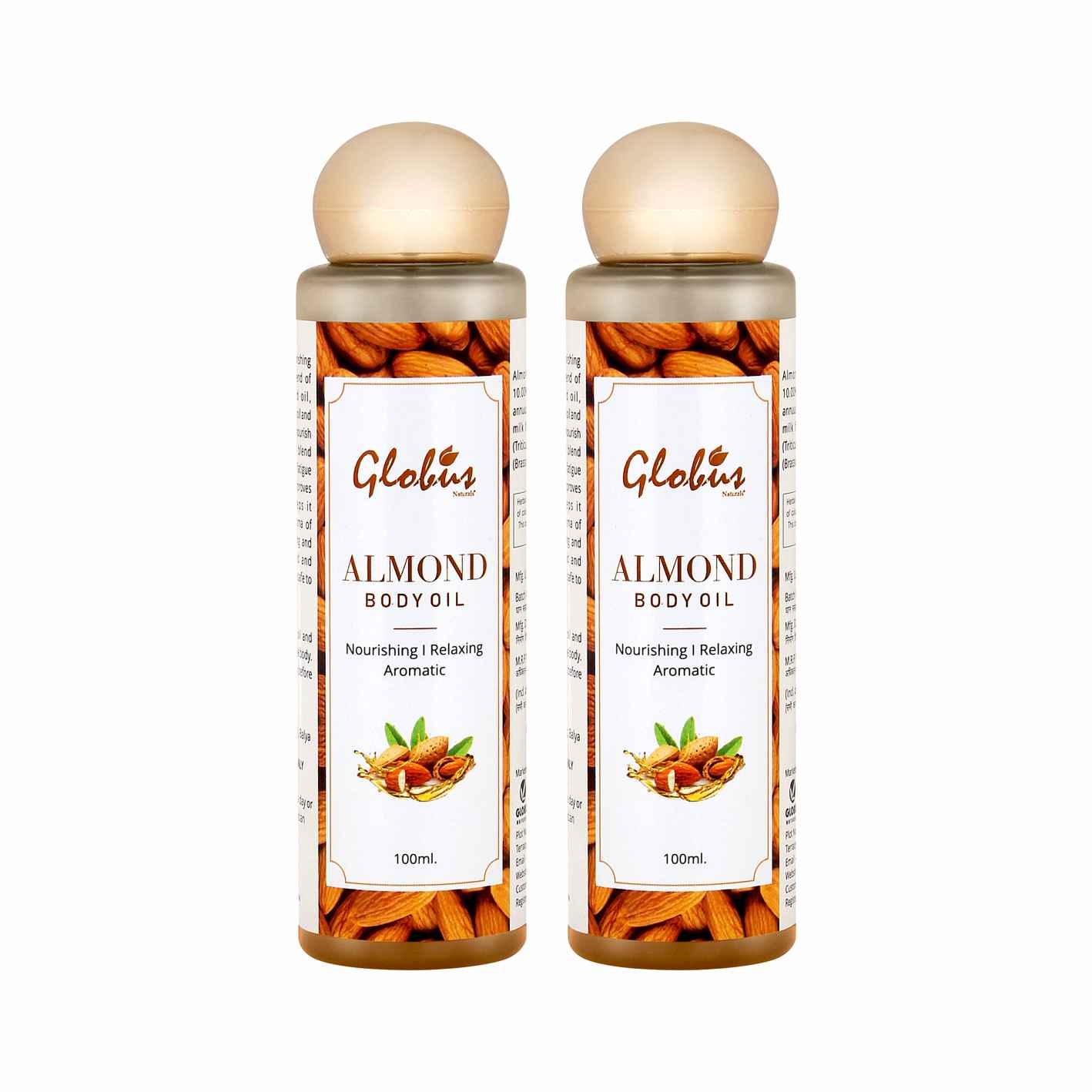 Buy Globus Naturals Almond Body Massage Oil (100 ml) Pack Of 2 - Purplle