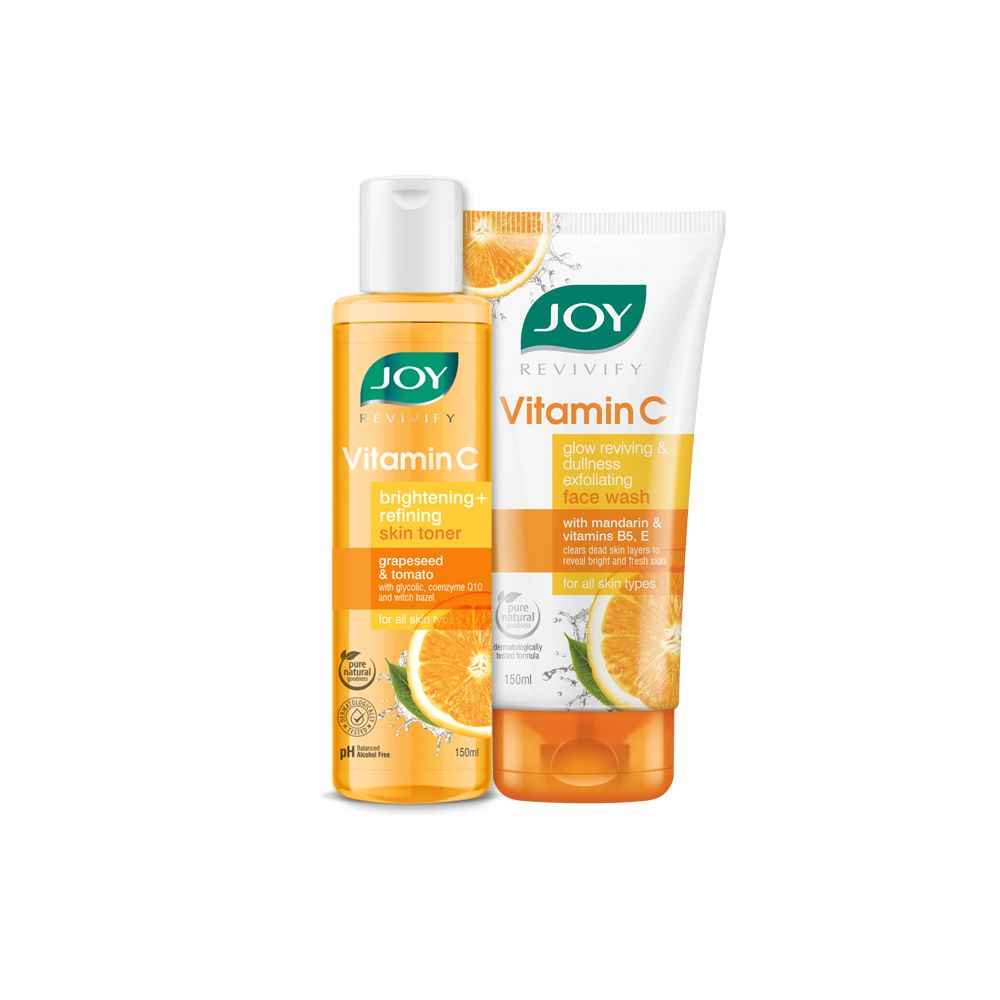 Buy Joy Revivify Vitamin C Face Wash 150ml | Joy Revivify Vitamin C Face Toner 150ml ( Combo Pack ) - Purplle