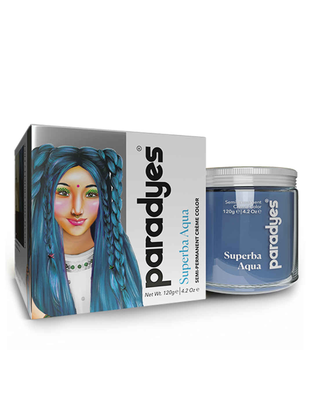 Buy Paradyes Ammonia Free Superba Aqua Semi-permanent Hair Color jar only (120 g) - Purplle