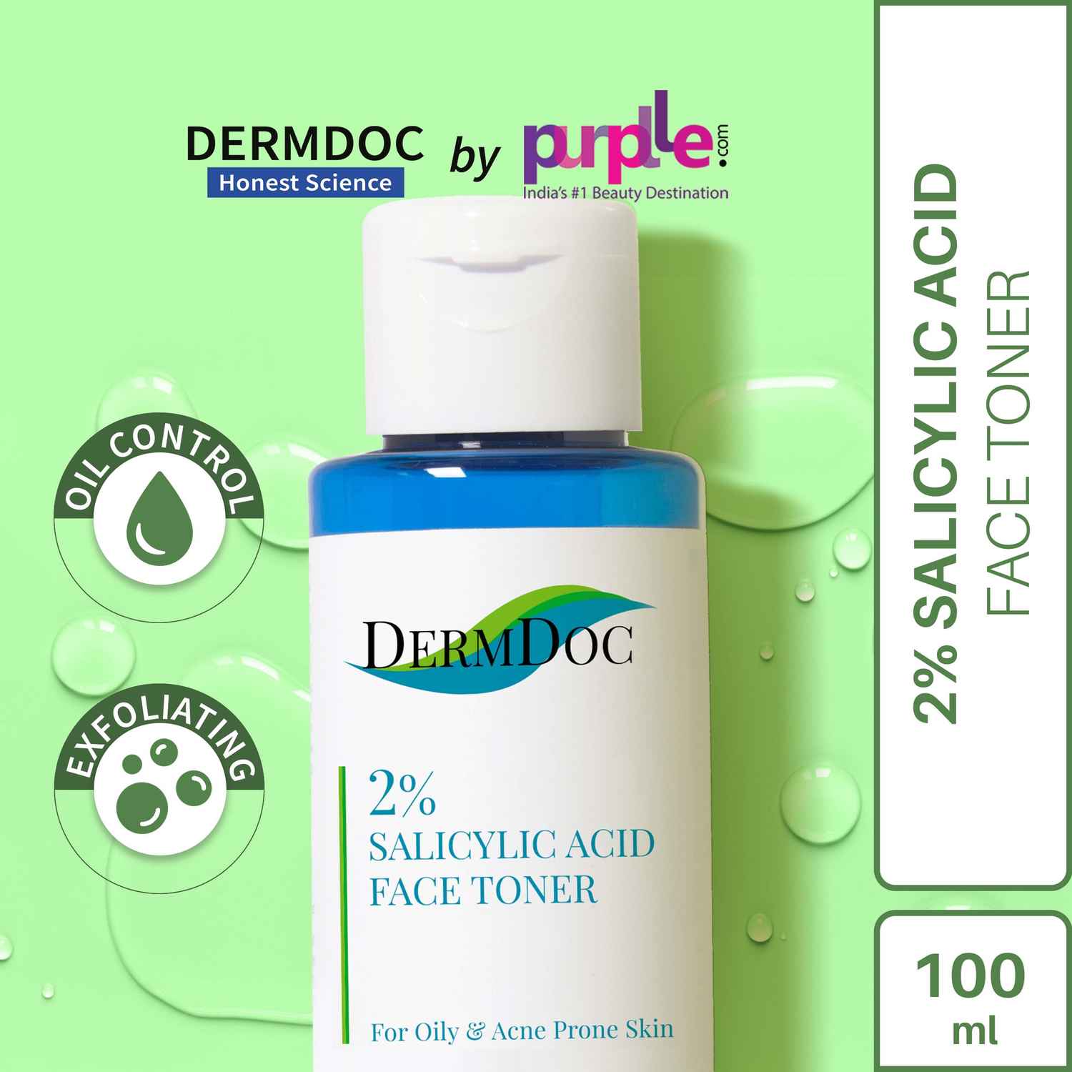 Buy DermDoc 2% Salicylic Acid Face Toner (100 ml) - Purplle