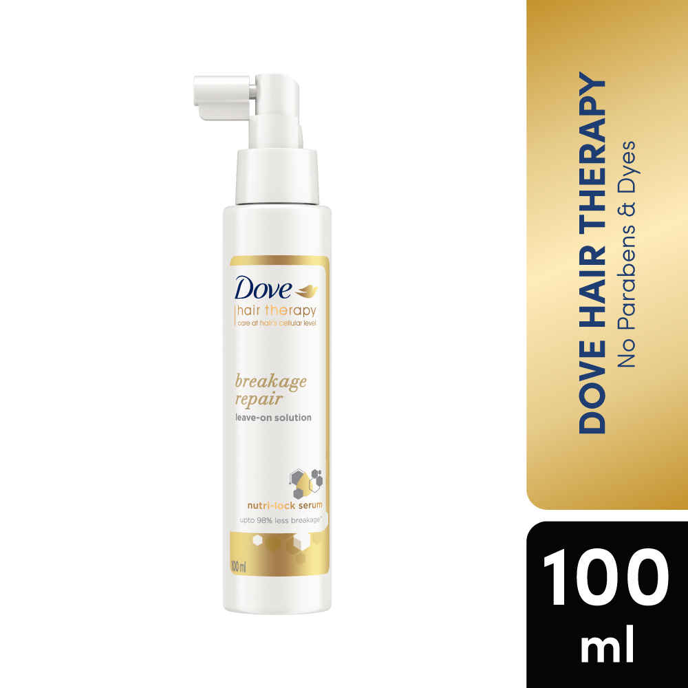 Buy Dove Hair Therapy Breakage Repair Leave-on Solution, No Parabens & Dyes, With Nutri-Lock Serum for Hair & Scalp, 100 ml - Purplle