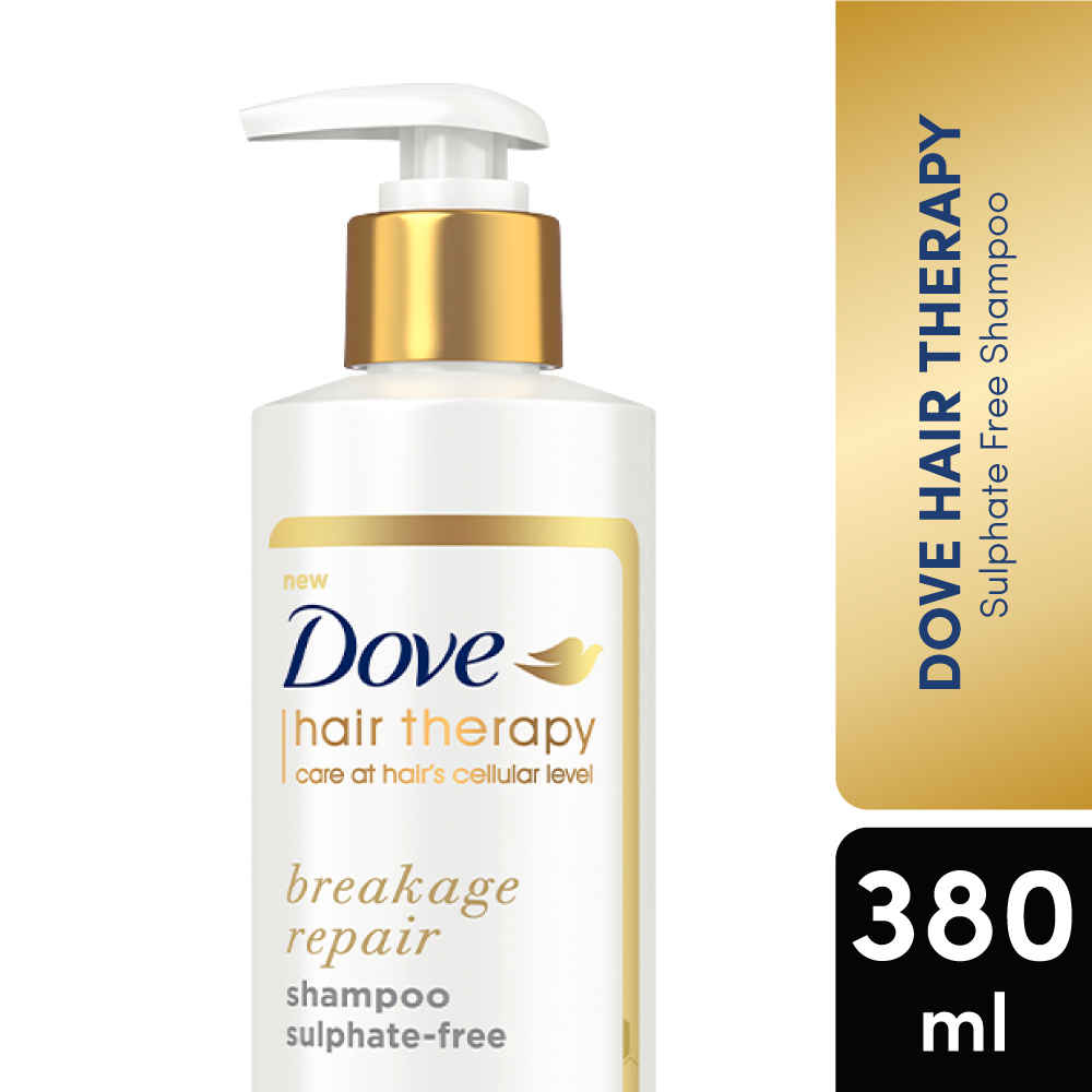 Buy Dove Hair Therapy Breakage Repair Sulphate-Free Shampoo, No Parabens & No Dyes, With Nutri-Lock Serum to Reduce Hair Fall for Thicker Looking Hair, 380 ml - Purplle