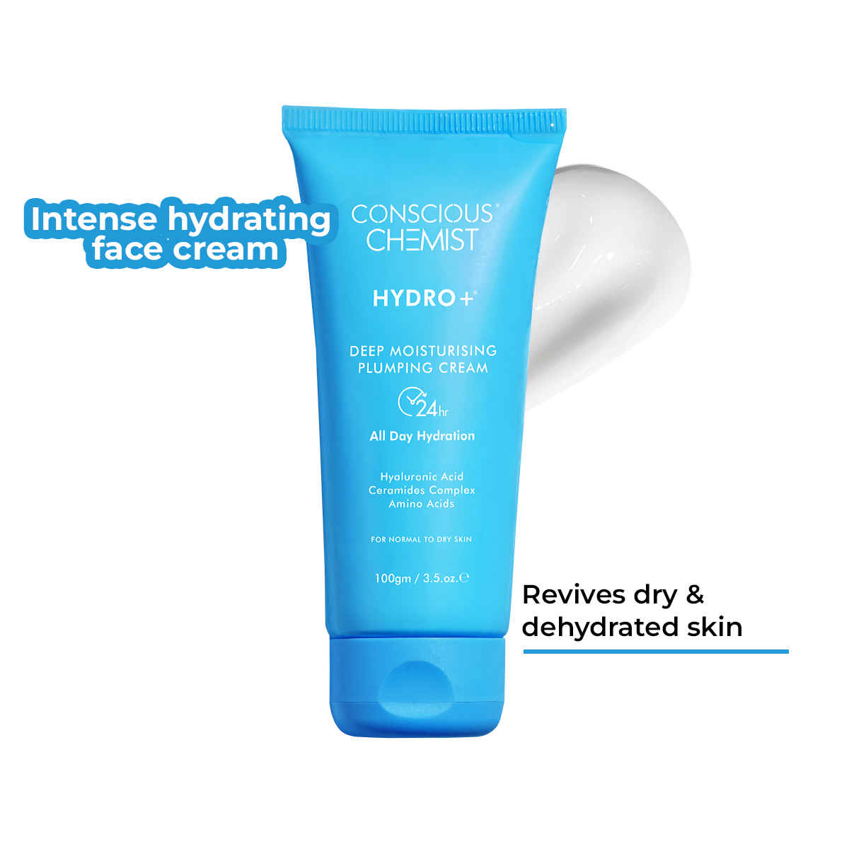 Buy Conscious Chemist Hyaluronic Acid Moisturizer | 100 gm | Moisturizer for Dry Skin Face, Ceramide Moisturizer, Face Cream for Men & Women, Treat Dull, Dehydrated Skin, For Normal to Dry Skin - Purplle