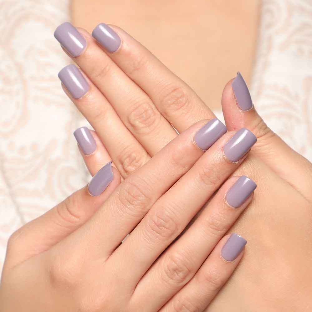 Buy Lick 12 Pcs Lavender Shade Fake Reusable Nails Fake/False Acrylic Nails Extension - Purplle