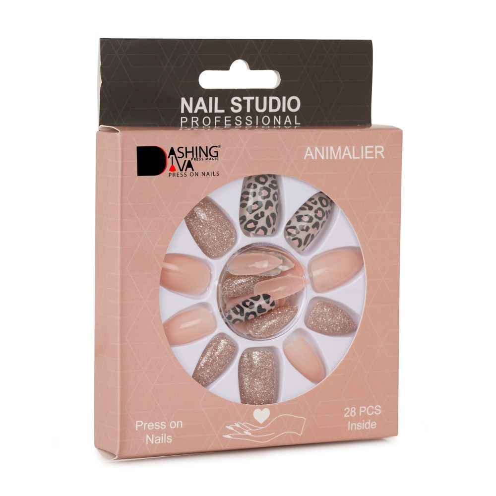 Buy Dashing Diva Press Magic Nude 28 Pcs Nude Artificial Reusable Acrylic Press on Nails With Quick Dry Glue - Purplle