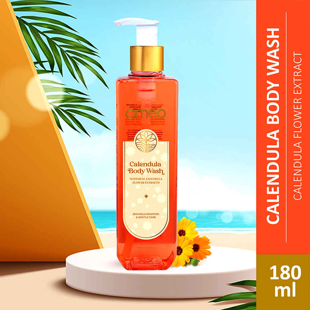 Buy Omeo Calendula Body Wash, Shower Gel with Natural Extract of Calendula for Moisturises and Gentle Skin Cleanser for Women & Men | Pump Bottle - 180 ml - Purplle