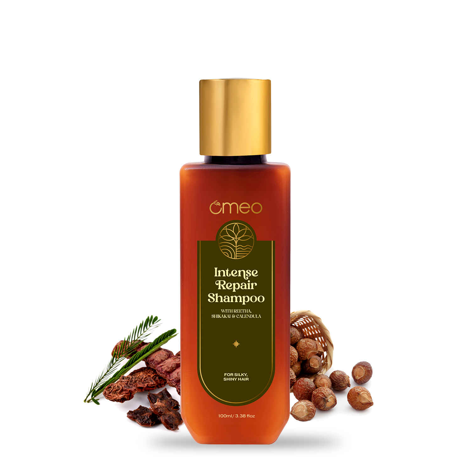 Buy Omeo Intense Repair Shampoo With Benefits from Natural Ingredients of Reetha, Shikakai, Calendula and Thuja | Cleansing and Nourishing on Hair For Men & Women 100 ml - Purplle