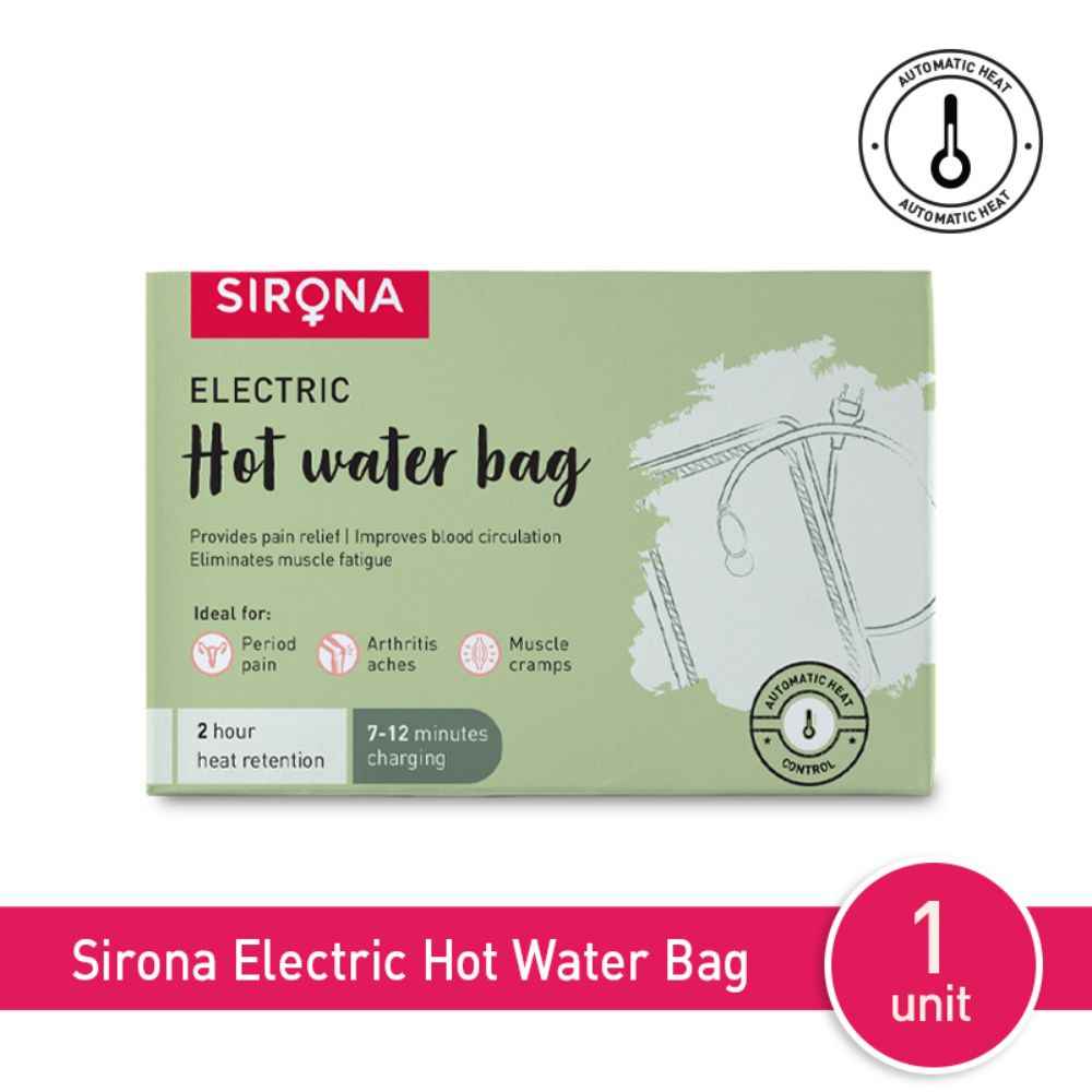 Buy Sirona Electric Hot Water Bag for Instant Pain Relief | Heating Pad for Menstrual Cramps and Arthritis Aches | 2 Hours Heat Retention | Quick Charging | Automatic Heat Control - Purplle