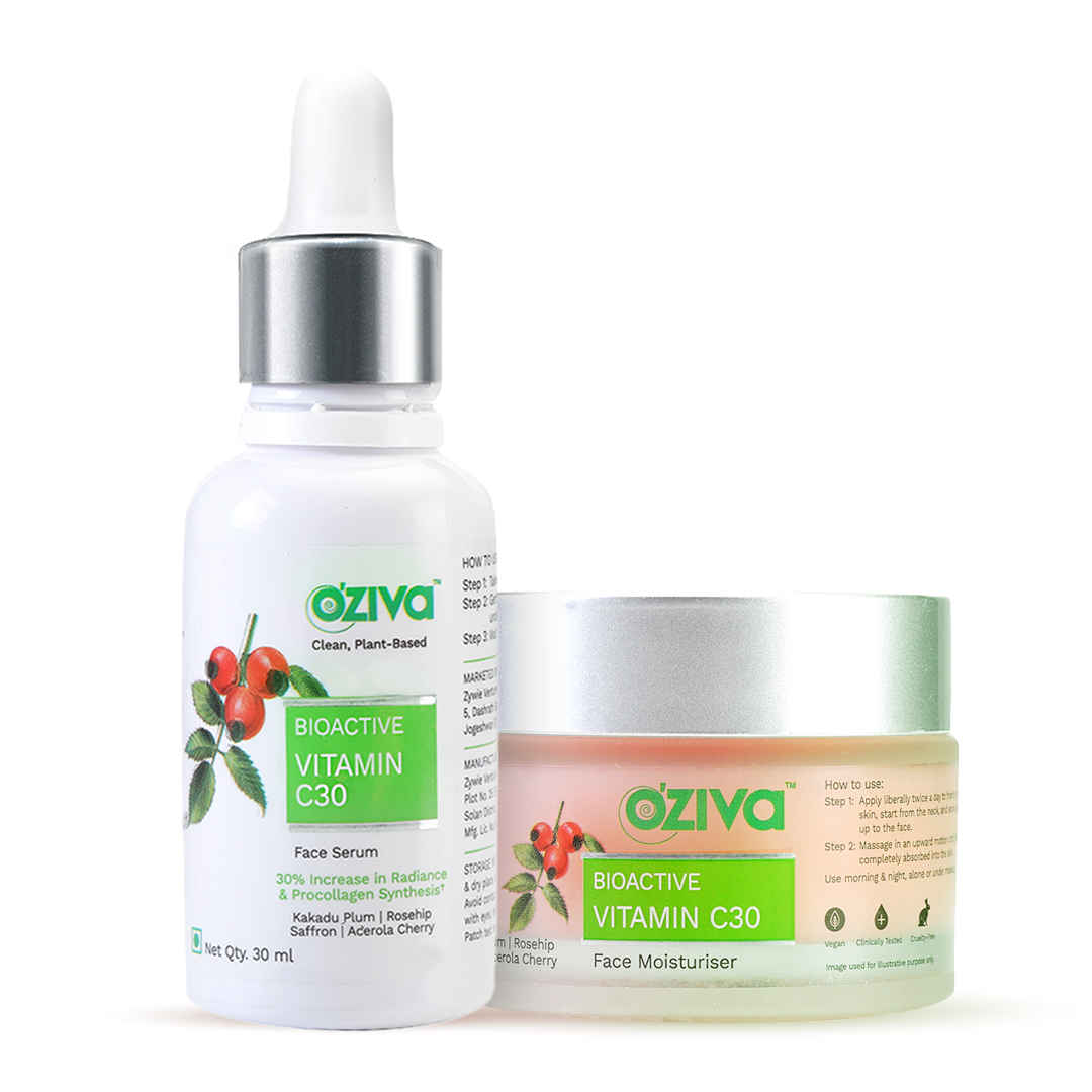Buy OZiva Perfect Radiance Duo: Vitamin C30 Serum (30 ml) + Vitamin C30 Moisturiser (50 gm) - Purplle