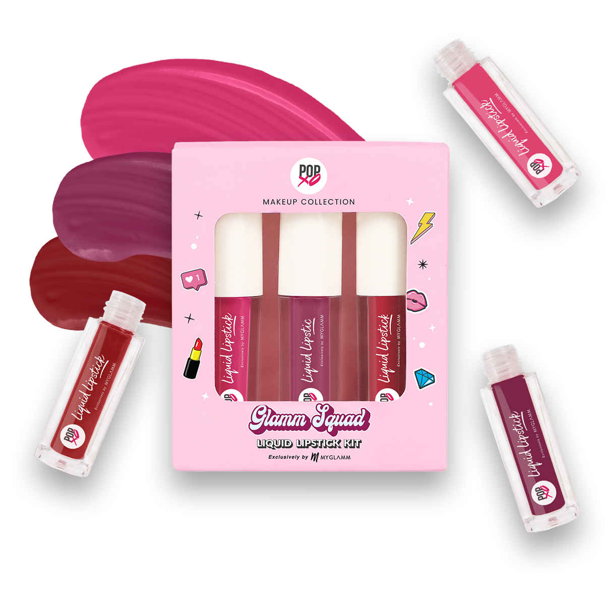 Buy MyGlamm POPxo Glamm Squad Liquid Lipstick Kit-Wifey, Trooper, CEO- - Purplle