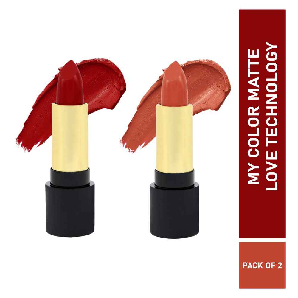 Buy Half N Half Velvet Matte Texture Lipstick My Colour, Cherry-Red & Ravishing-Nude, PO2 (7.6 gm) - Purplle