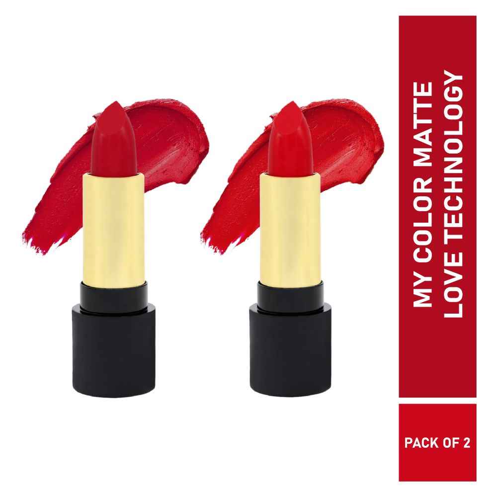 Buy Half N Half Velvet Matte Texture Lipstick My Colour, Velvet-Maroon & Hot-Red, PO2 (7.6 gm) - Purplle