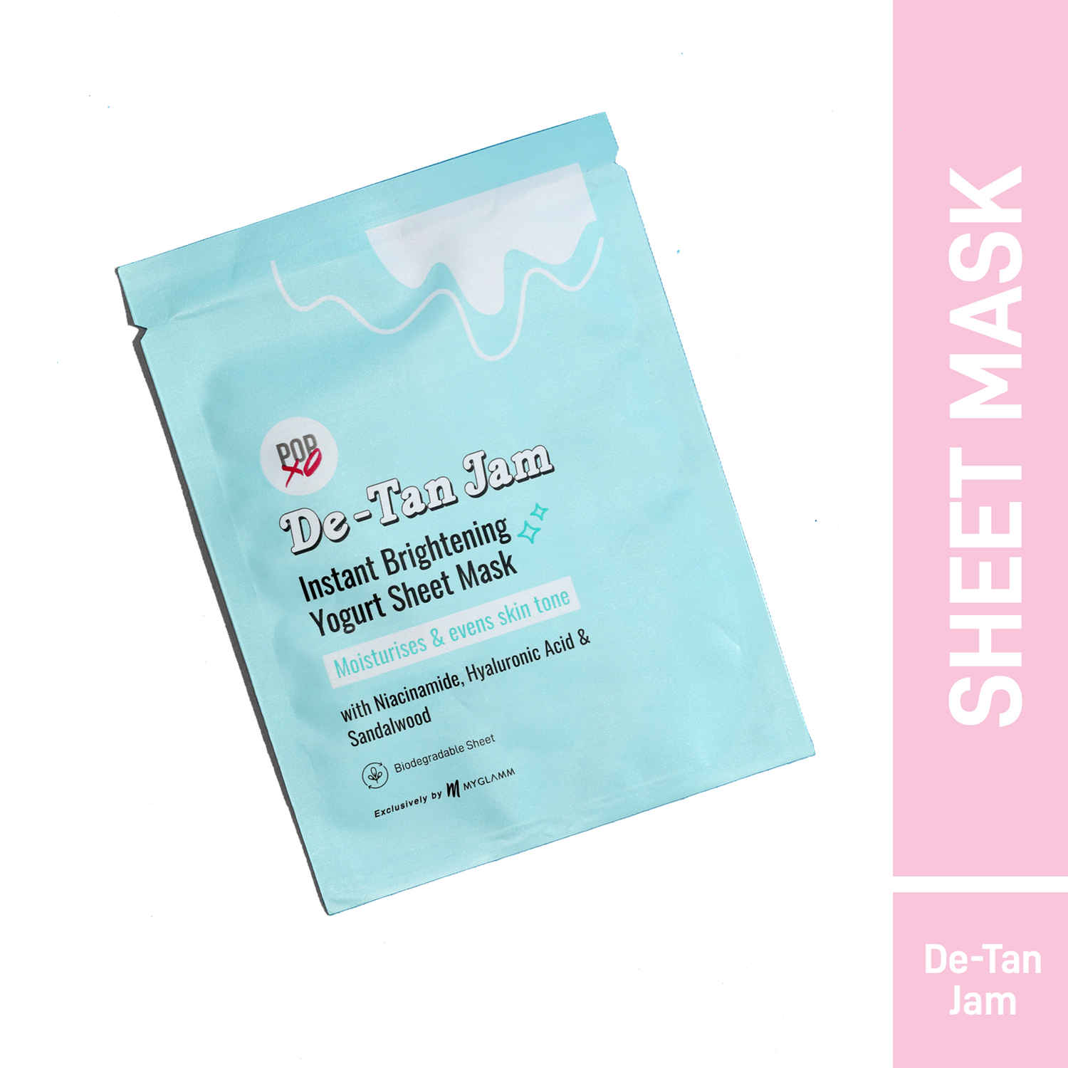 Buy Myglamm Popxo De-Tan Jam Instant Brightening Yoghurt Sheet Mask-30g - Purplle