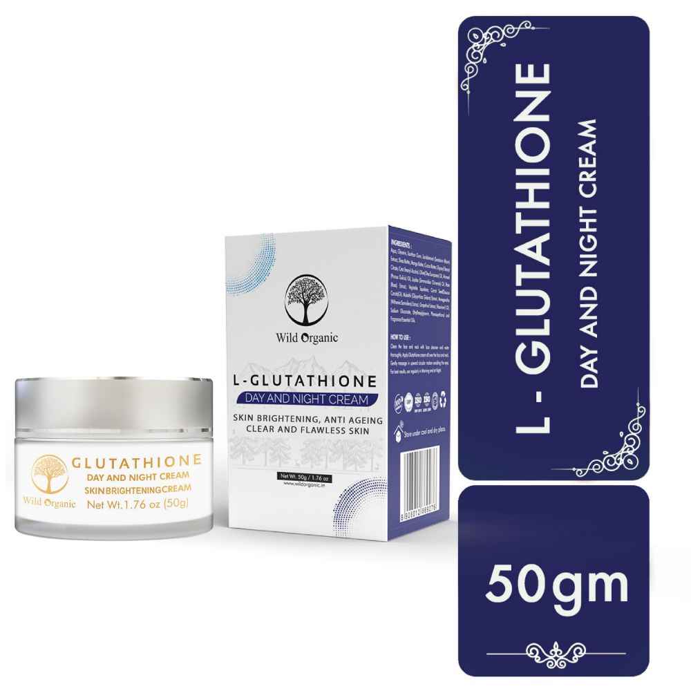 Buy WILD ORGANIC L-Glutathione Skin Brightening Day And Night Cream 50gm - Purplle