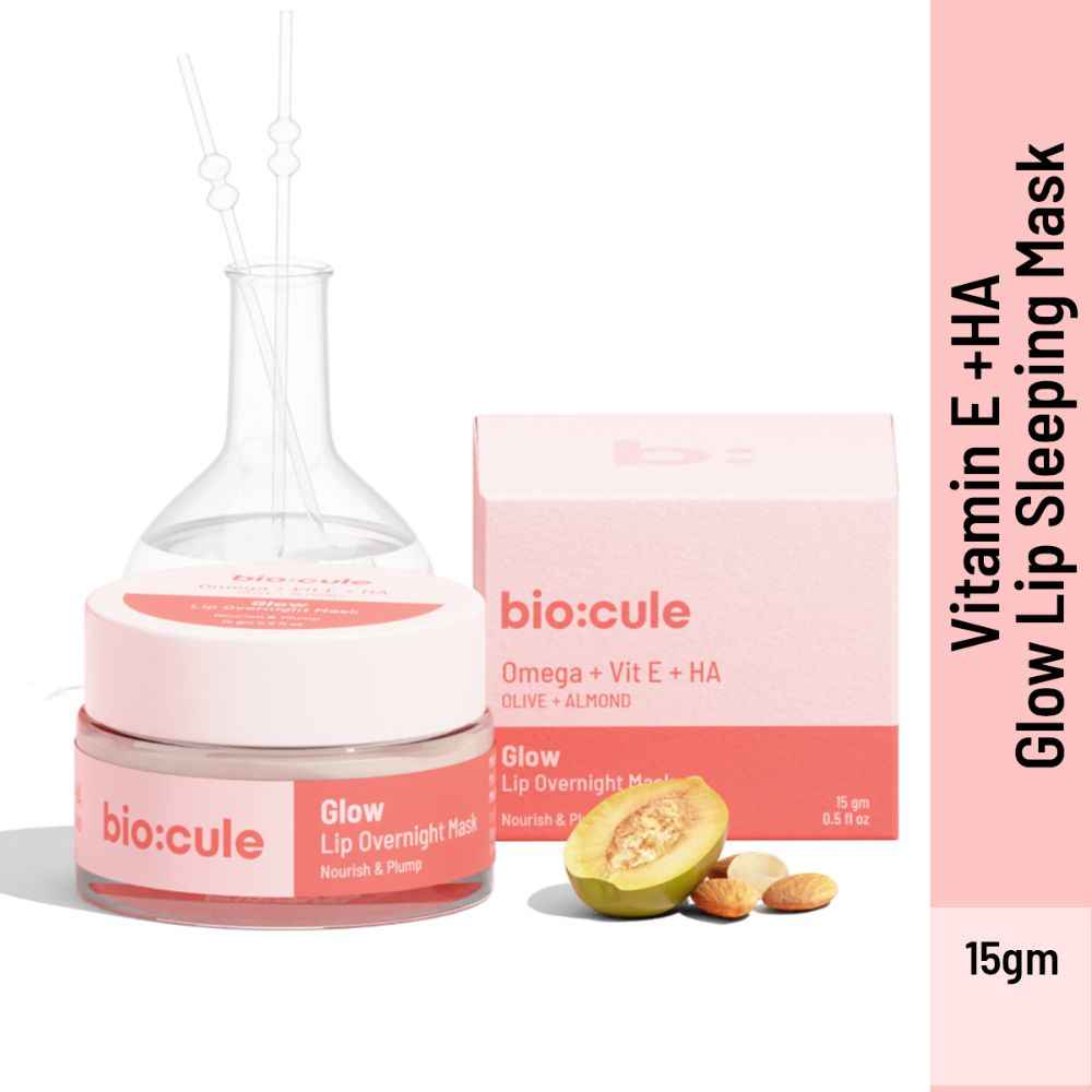 Buy Biocule Vitamin E + Ha Glow Lip Overnight Sleeping Mask For Glowing Lips 100% Natural 15G - Purplle