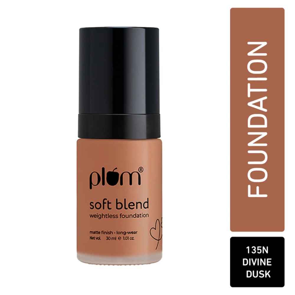 Buy Plum Soft Blend Weightless Foundation | With Hyaluronic Acid | Matte Finish | Super Hydrating | 100% Vegan & Cruelty-Free | Divine Dusk - 135N - Purplle