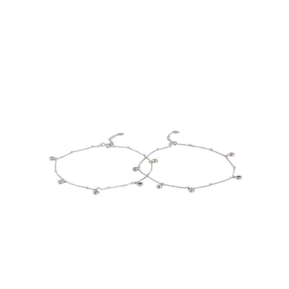 Buy Zavya Set of 2 925 Sterling Silver Anklets- - PAIR ANK-60090-PAIR - Purplle