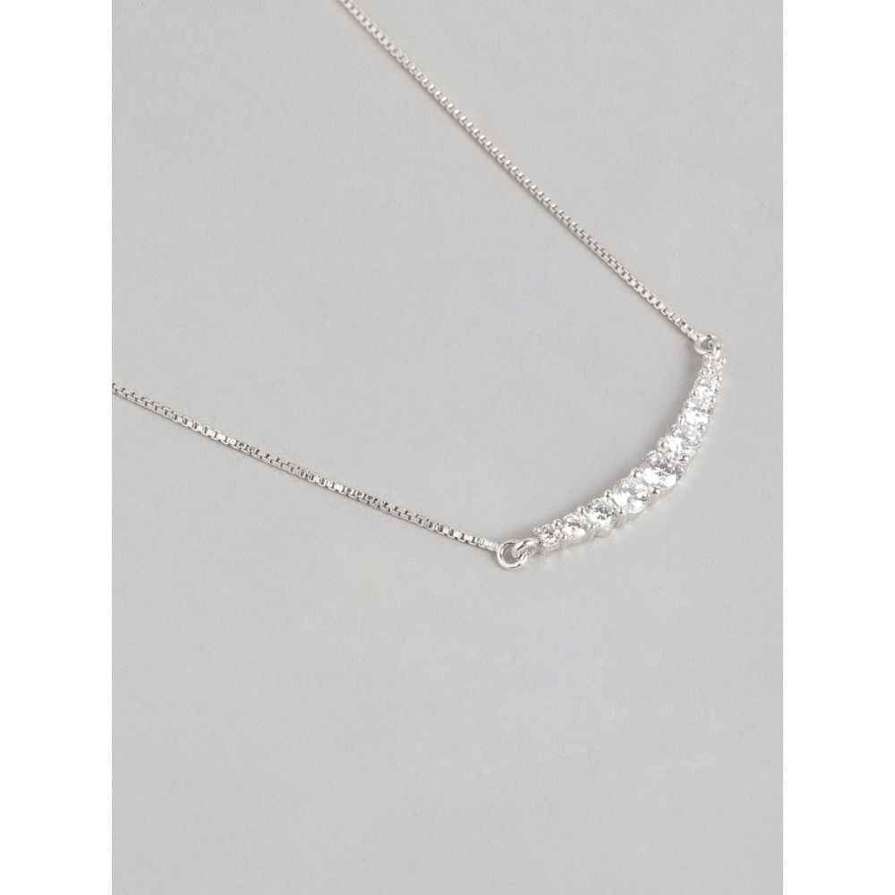 Buy Zavya Silver-Toned Sterling Silver Rhodium-Plated Chain NL-30149 - Purplle