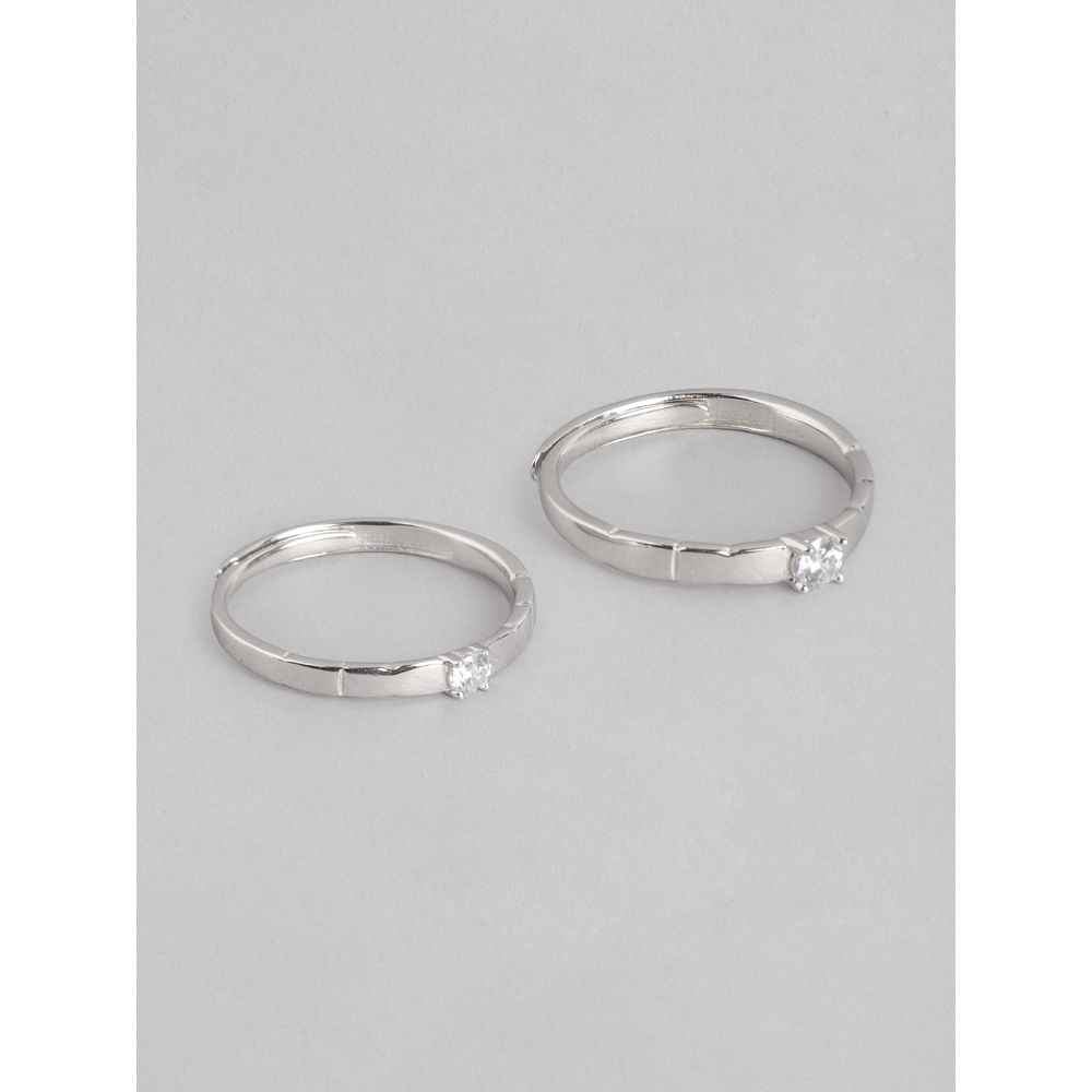 Buy Zavya Women 925 Sterling Silver Couple Finger Rings RNG-40016-CMB - Purplle