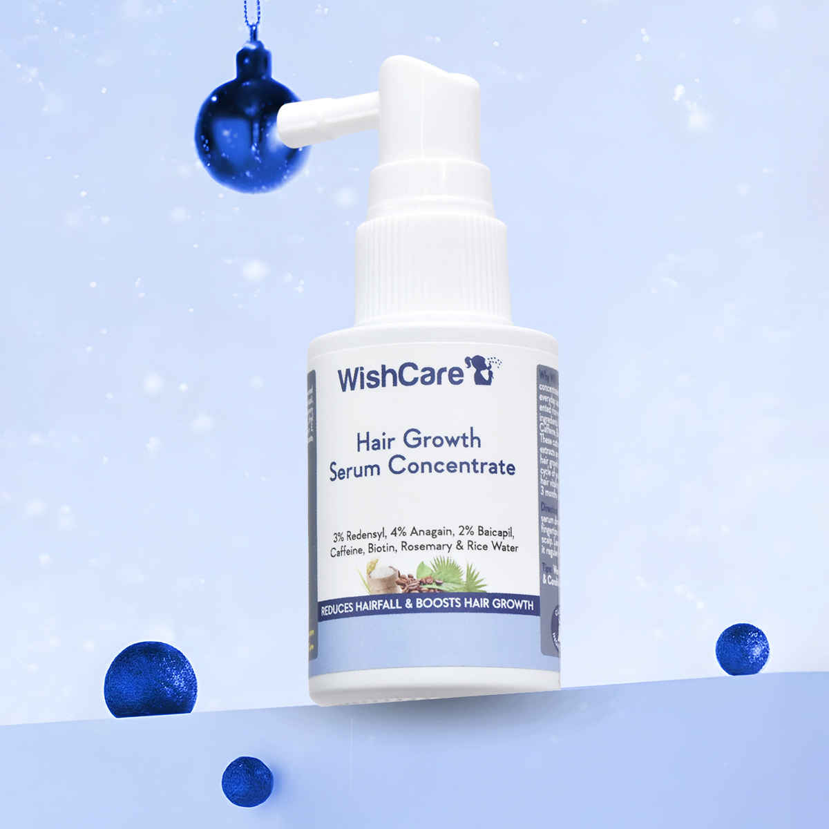Buy WishCare Hair Growth Serum Concentrate -3%Resdensyl, 4%Anagain, 2%Baicapil, Rosemary, Caffeine, Biotin,Plant Keratin & Rice Water 30 ml - Purplle