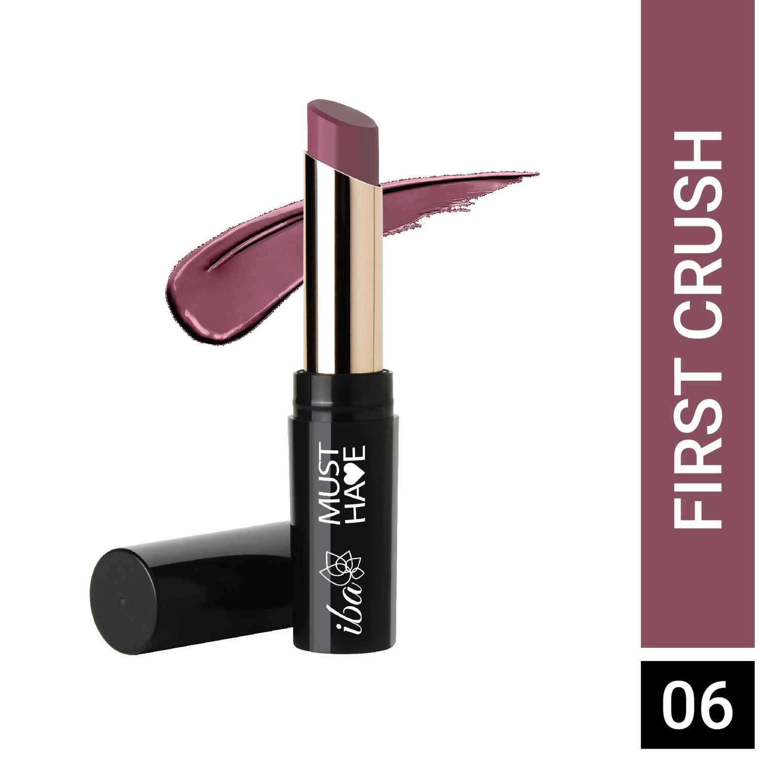 Buy Iba Must Have Transfer Proof Ultra Matte Lipstick Shade 06 First Crush, 3.2g | Enriched with Vitamin E and Cocoa Butter | Highly Pigmented and Long Lasting Matte Finish | Waterproof | 100% Vegan - Purplle