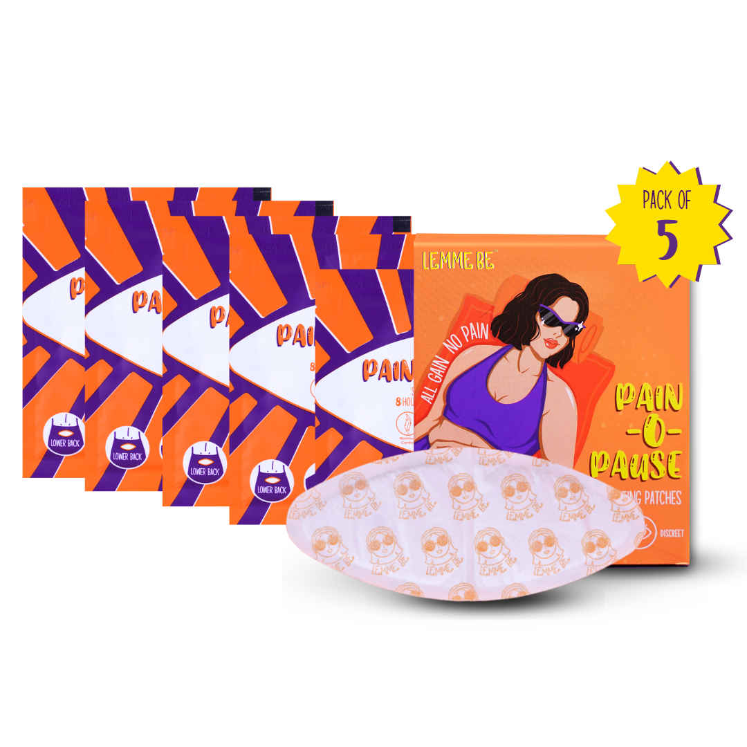 Buy Lemme Be Pain-o-Pause Cramp Comfort Heat Patches - Pack of 5 | 3 in 1 Pain Relief Heating Patches For Periods, Shoulders, And Back Pain | 100% Natural Ingredients And PETA Certified Cruelty Free| 8 Hours Of Comfort - Purplle