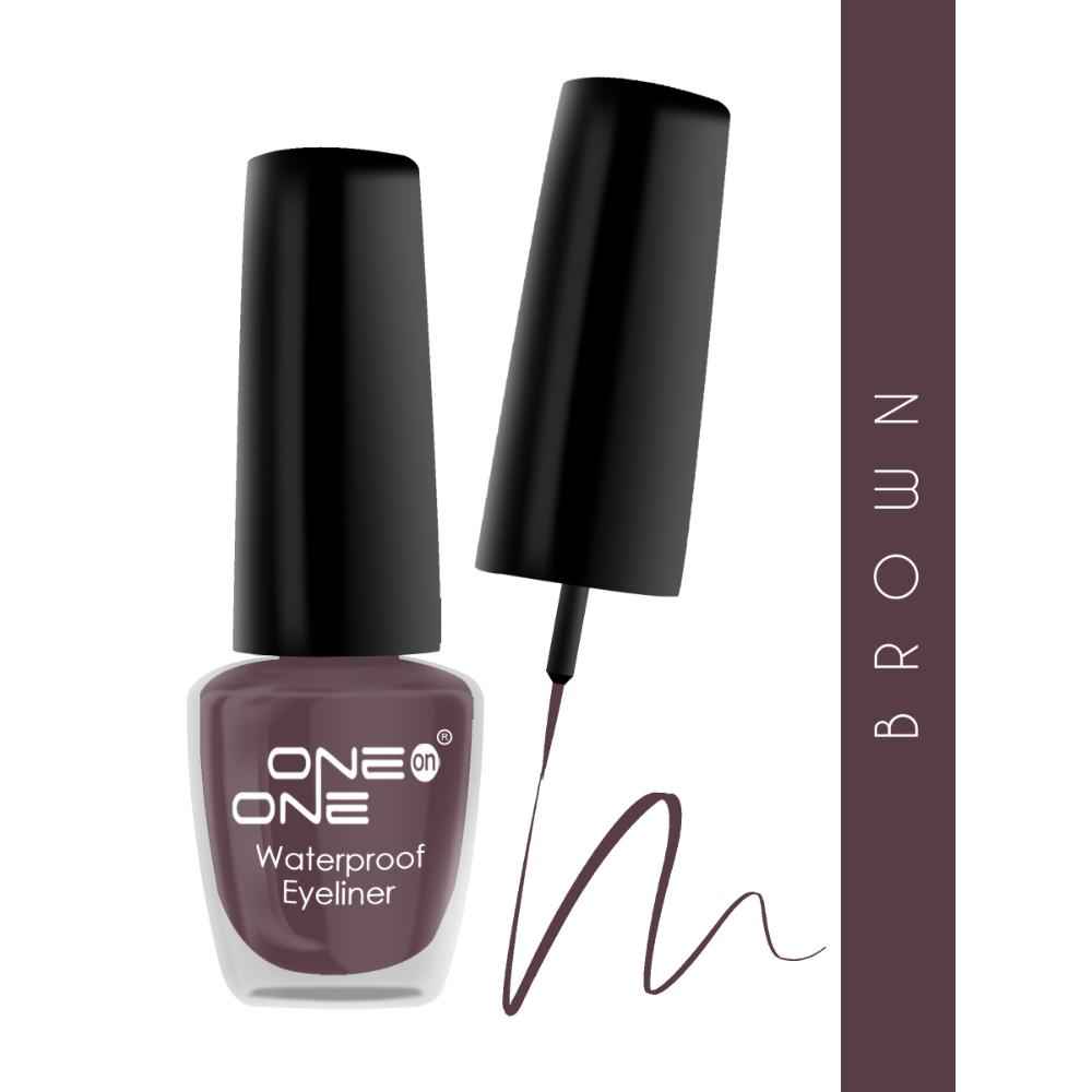 Buy ONE on ONE 24 Hrs Long Lasting & Waterproof Eyeliner, Matte Brown (5 ml) - Purplle