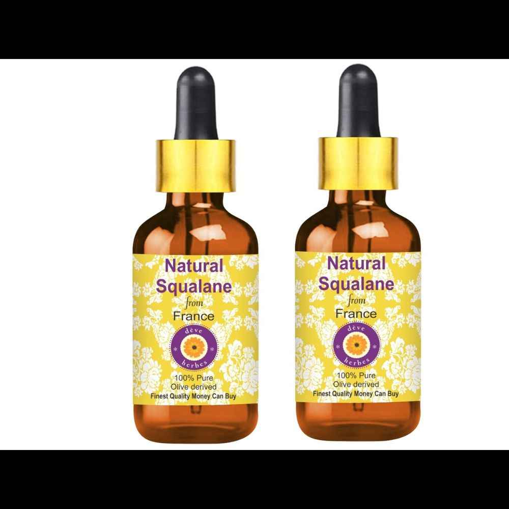 Buy Deve Herbes Natural Squalane Oil (derived from Olives) with Glass Dropper Natural Therapeutic Grade (Pack of two) 100ml X 2 - Purplle