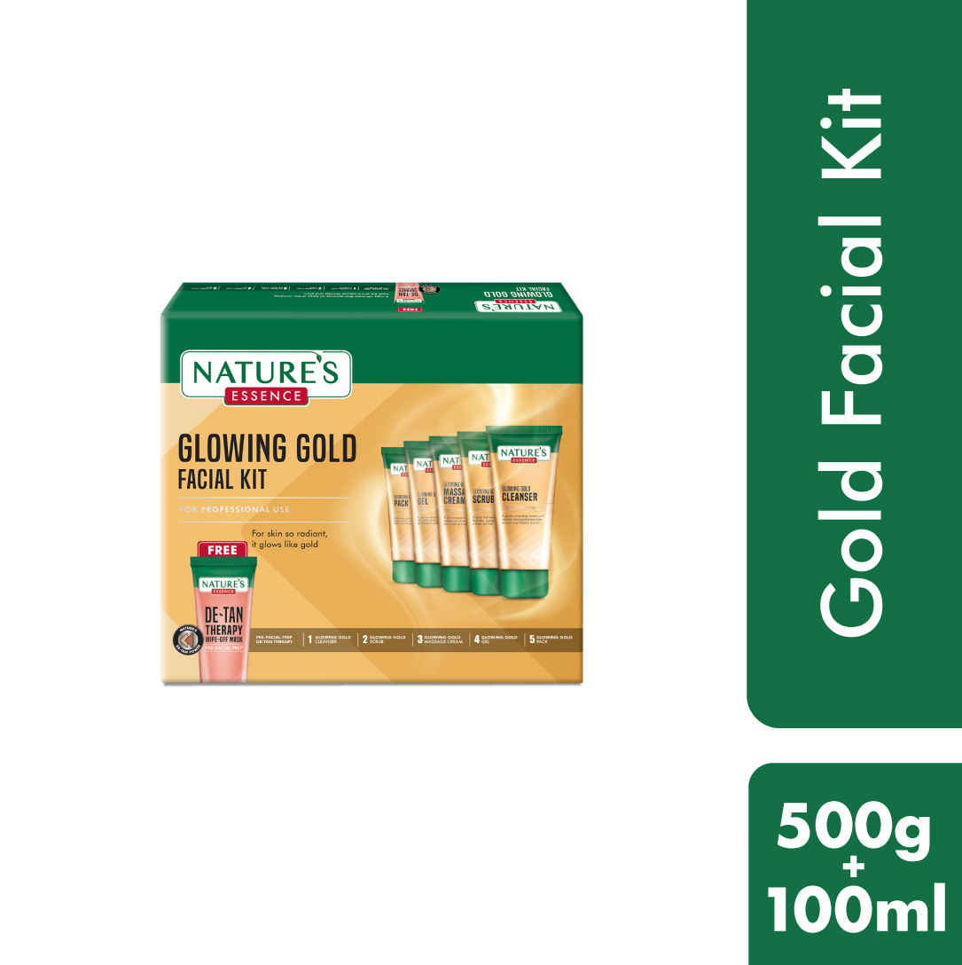 Buy Nature's Essence Glowing Gold Facial Kit 500+100 g - Purplle