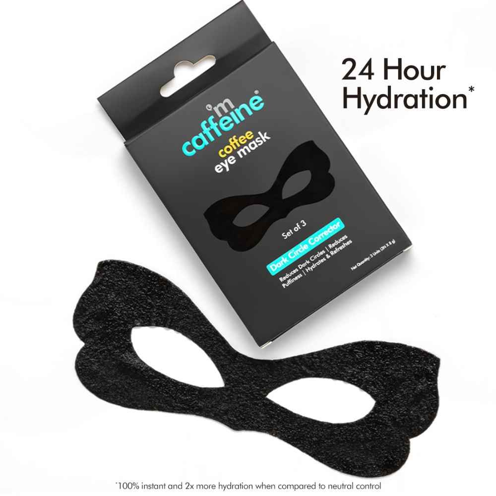 Buy mCaffeine Coffee Eye Mask for Dark Circles Reduction with Vit C, Caffeine & Hyaluronic Acid | 2x Hydration & Puffiness Reduction | Pack of 3 | 8g X 3 - Purplle