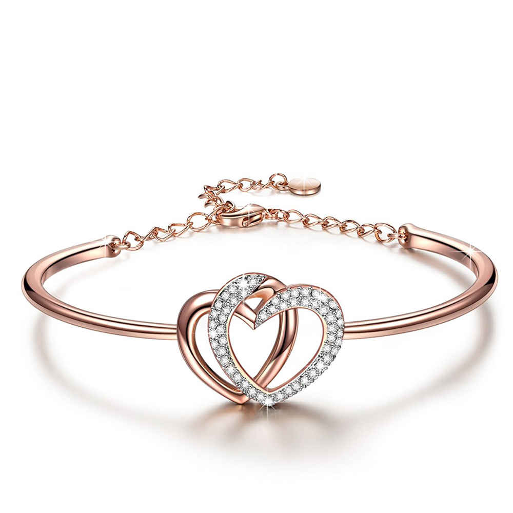 Buy Jewels Galaxy Rose Gold-Plated Handcrafted Bangle-Style Bracelet SMNJG-BNG-3157 - Purplle