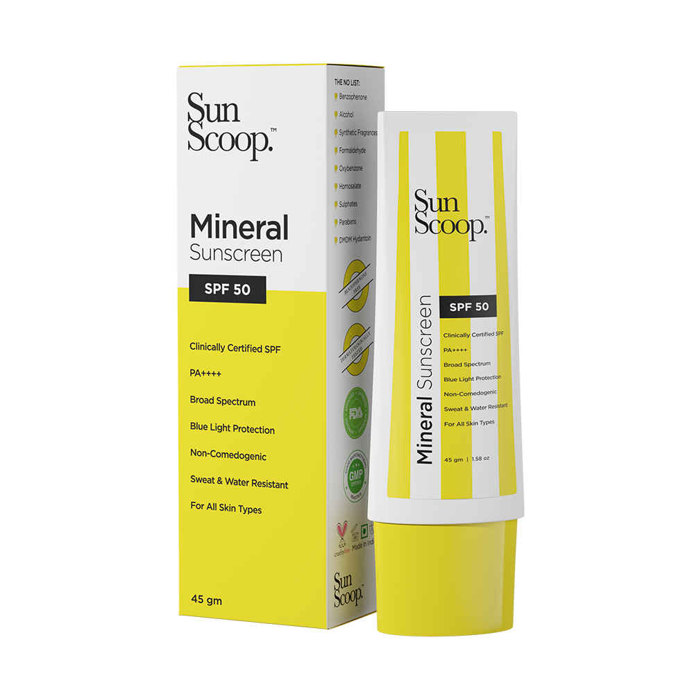 Buy SunScoop Mineral Sunscreen | SPF 50 | All Skin Types | Everyday Use| No White Cast - SPF 50 PA++++ (45 g) - Purplle