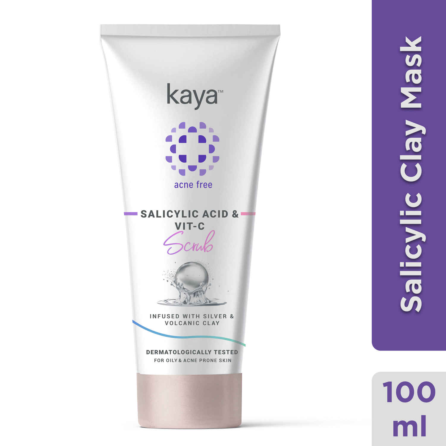 Buy Kaya Salicylic Acid & Vit-C Face Scrub 75ml | Infused With Silver & Volcanic Clay | Vitamic C | For Oily & Acne Prone Skin - Purplle