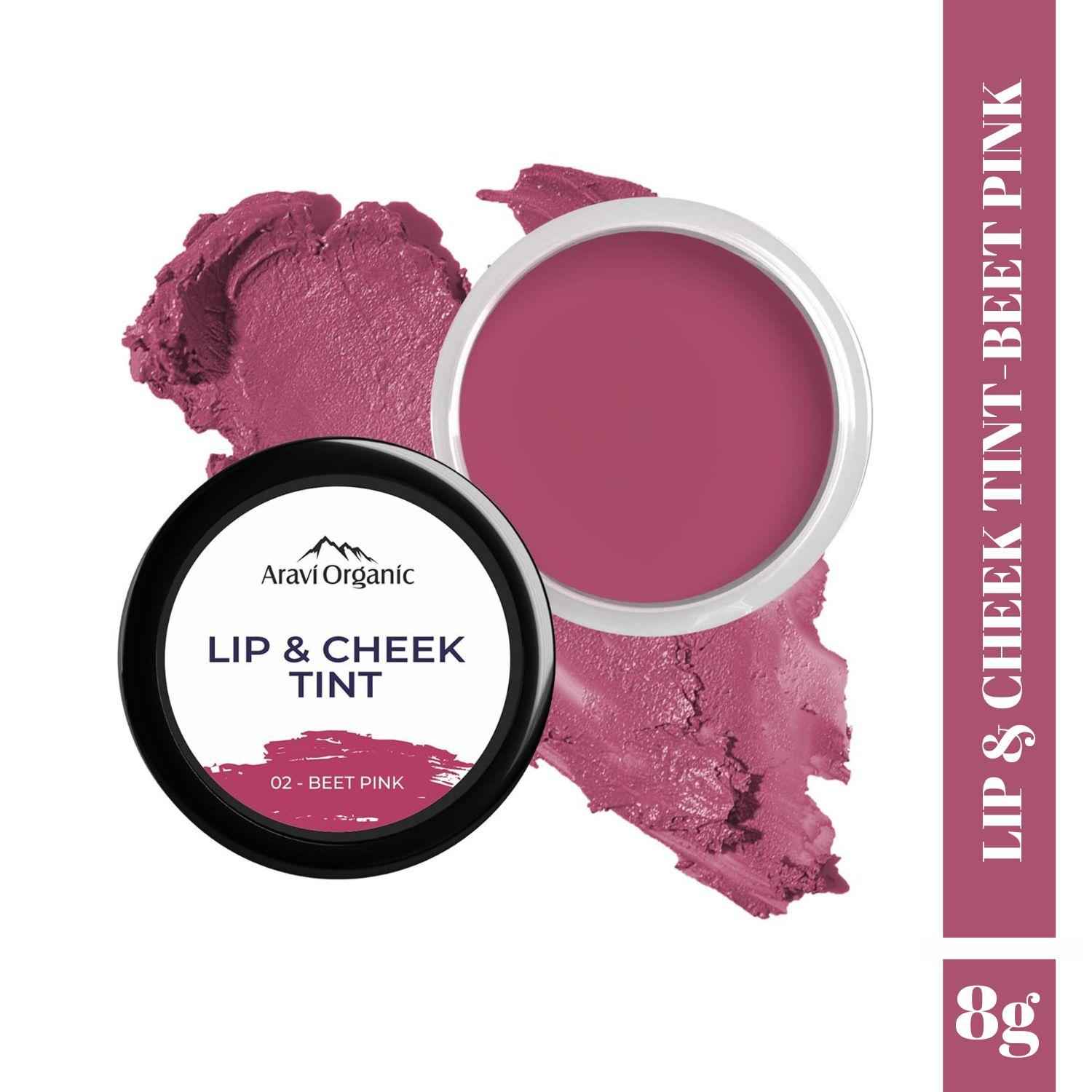 Buy Aravi Organic Lip and Cheek Tint - With Goodness of Vitamin E & Candelila Wax - Nourishes & Hydrates Dry Chapped Lips, Blush & Eyeshadow Fo All Skin Types - 8 gm (Beet Pink) - Purplle