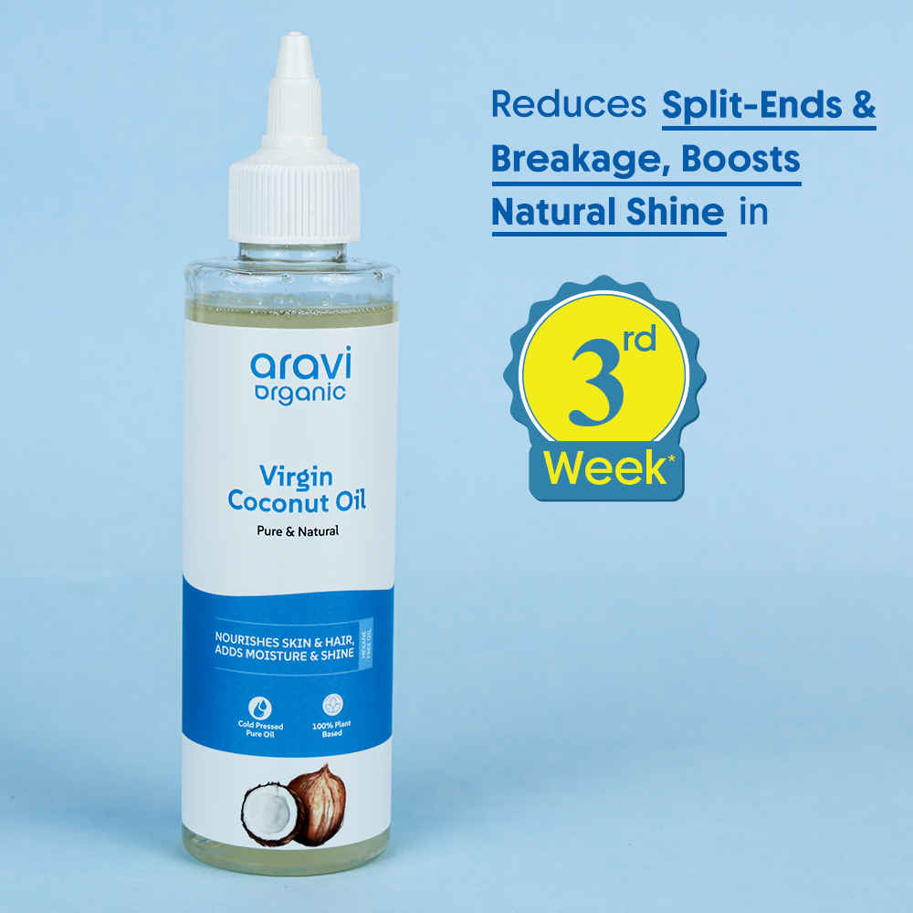 Buy Aravi Organic 100% Pure Cold Pressed Virgin Coconut Oil | Deeply Nourishes & Repairs Hair & Skin | Restores Moisture & Softness | Suitable for All Hair & Skin Types – 200 ml - Purplle