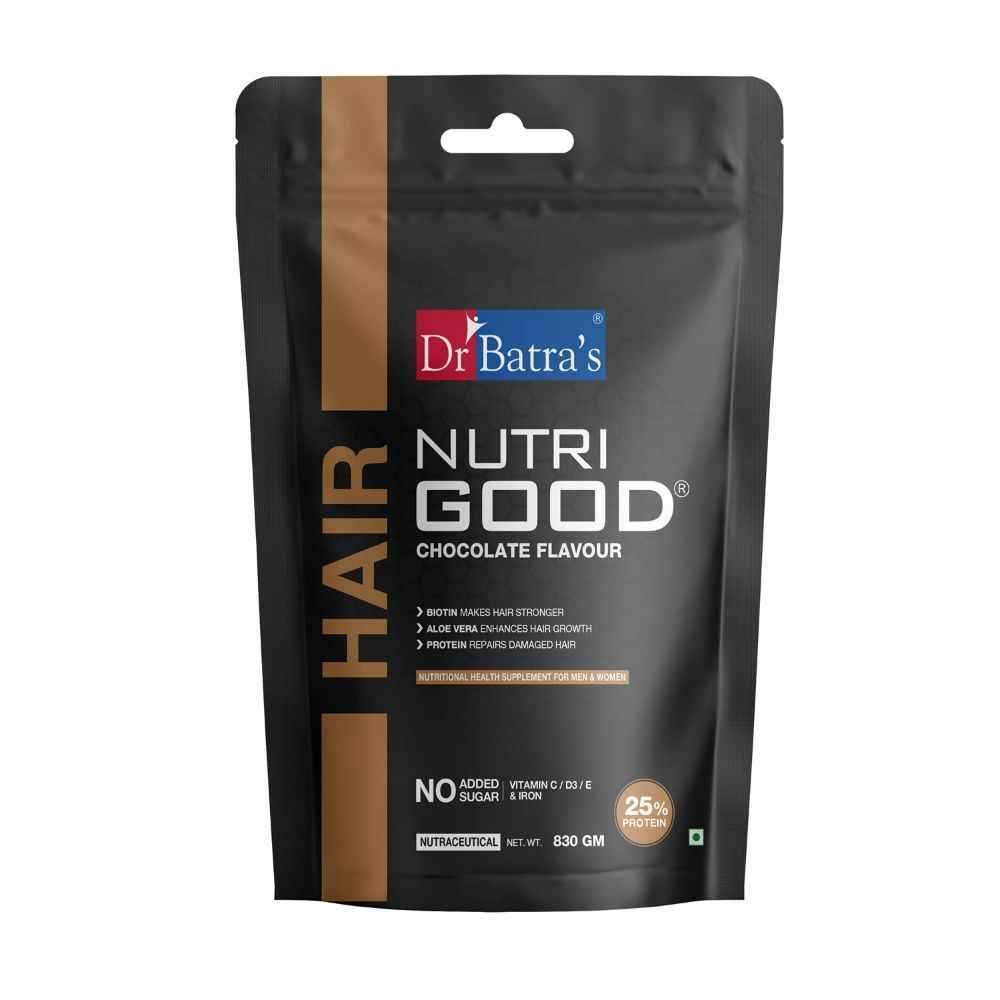 Buy Dr Batra’s Nutri Good Chocolate for Hair Care. Improves Hair Growth. Fights Hair Loss. Prevent Damage. Contains Brahmi, Aloe Vera Extracts. No Added Sugar. Suitable For Men, Women. 830 G. - Purplle