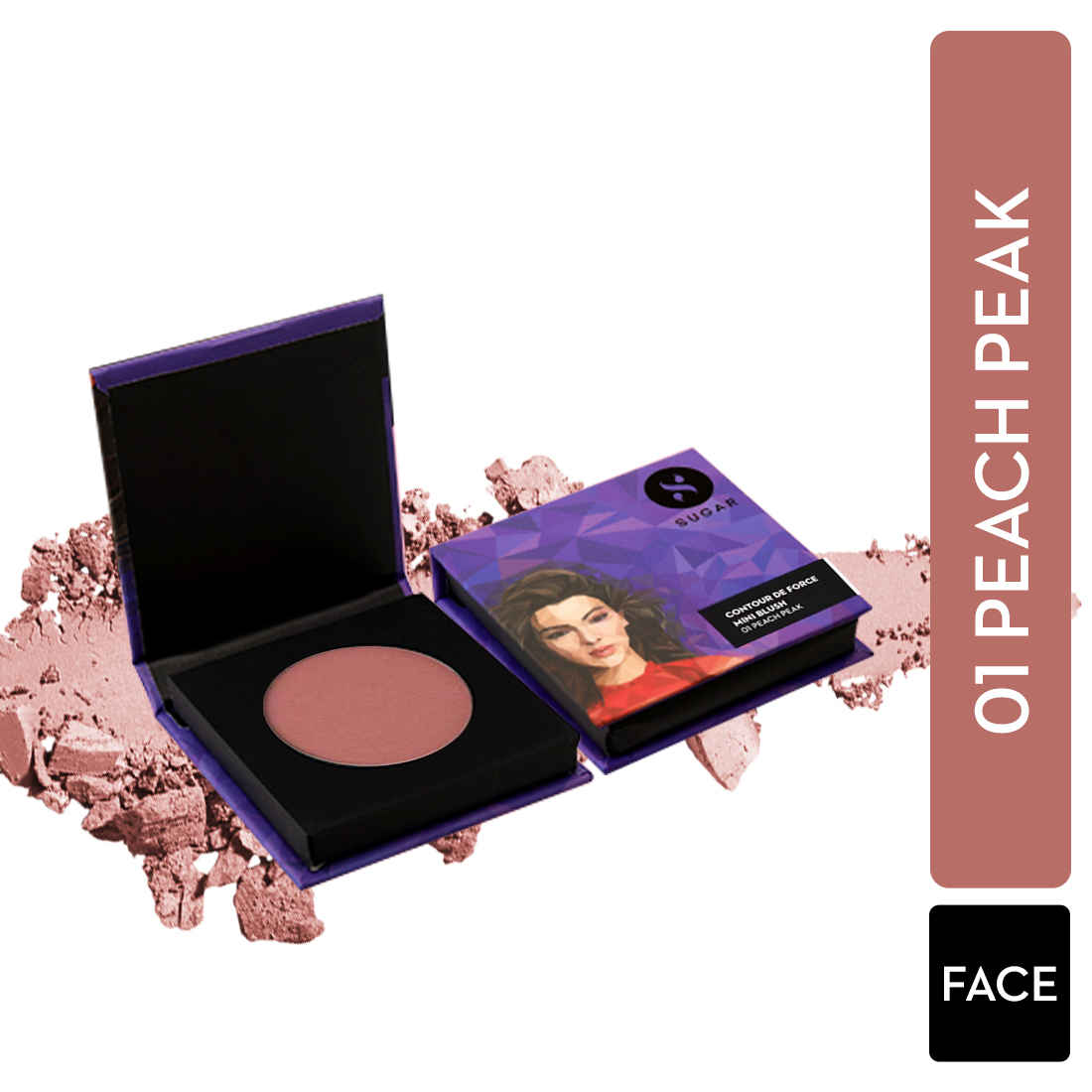 Buy SUGAR Cosmetics Contour De Force Mini Blush for Face | Face Blusher for Face Makeup | Smooth Texture | Matte & Blendable | Paraben & Cruelty Free | 4 gm | Peach Peak (Peach Pink Blush) - Purplle