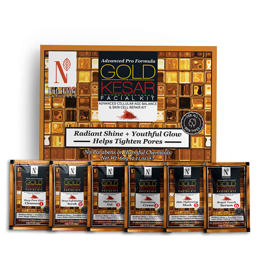 Buy NutriGlow NATURAL'S Advanced Pro Formula Gold Kesar Facial Kit For Radiant Shine, 60 gm - Purplle