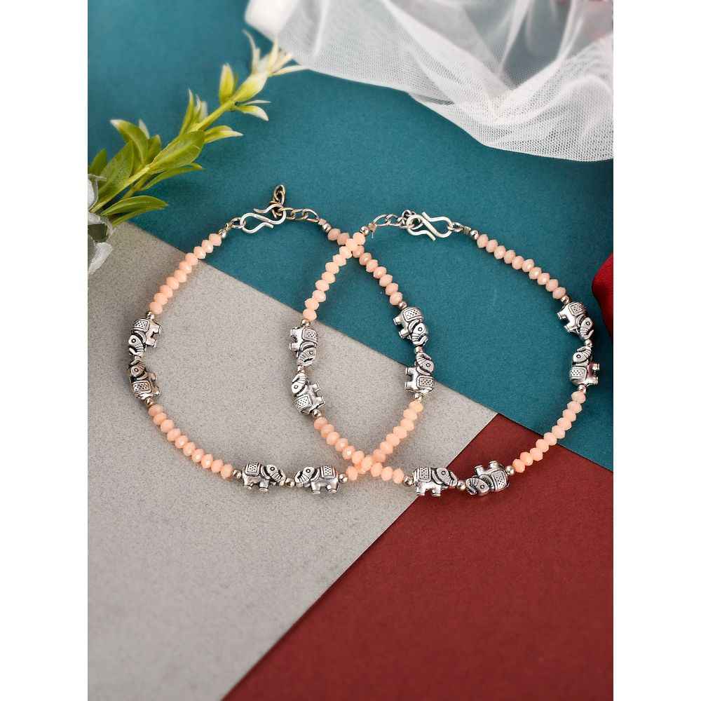 Buy Silvermerc Oxidised Ankle Bracelet with Elephant Charm - Purplle