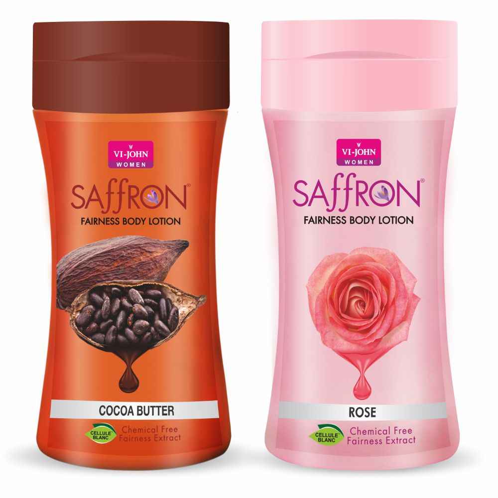 Buy VI-JOHN Women Rose And Cocoa Butter Skin -Ageing Non greasy Chemical Free Fairness Extract Saffron Fairness Body Lotion Enriched with Vitamin E, moisturizes skin upto 48 hour (pack of 2,250 ml Each) - Purplle